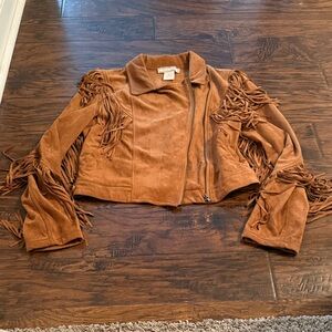 Flying Tomato Brown Suede Fringe Jacket